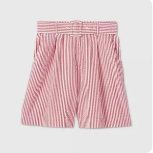 3For$20 Women's Striped Belted High Rise Shorts A new Day Pink size: small